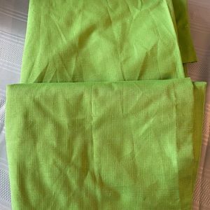 2 Lime Green curtain panels 84”x42”